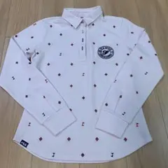 ホワイト長袖ポロシャツ