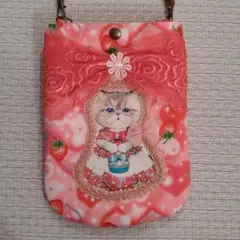 処分価格☆コヤンイサムチョン☆プリンセスルミ☆レース付大きなスマホポーチ
