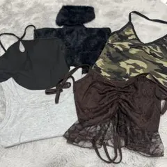 SHEIN 5点まとめ売りインナーキャミソールトップス レディース タンクトップ