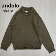 andolo ウール ショールカラー ニット セーター プルオーバー M
