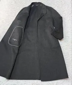 COLOMBO製生地ウールカシミヤ ロングチェスターコート ダブルフェイス L