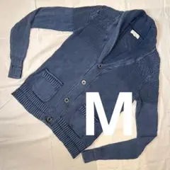 美品｜秋冬ショールカラー｜ネイビー系カーディガン｜BEAMS系｜Mサイズ｜メンズ