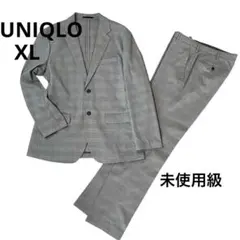 ユニクロ　感動ジャケット　スーツ　セットアップ　グレー　グレンチェック　XL