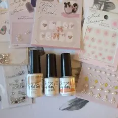 【セット売り】ジェルネイル＆ネイルパーツ　キャンドゥ