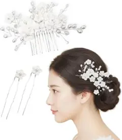 髪飾り ヘアアクセサリー フラワーコーム