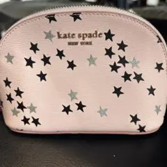 【美品】kate spade ケイトスペード 星柄 コスメポーチ ピンクのサムネイル