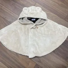 MIKI HOUSE クマ耳ポンチョ ベージュ