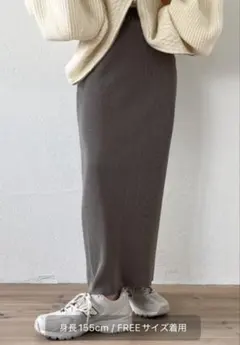 セルフカット可能なスーパーストレッチプリーツスカート　アッシュグレー