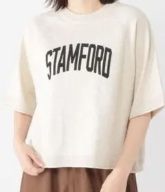 スタディオクリップ 12ゲージロゴプリントニットTシャツ Fサイズ