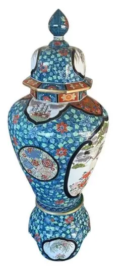 金龍窯博山作 飾壷 伝統工芸美術 Amazon.co.jp: 超大型有田焼 金龍窯 博山作 飾壺 沈降壺 高さ約118cm