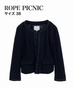 (SM7-92) ROPE PICNIC ノーカラージャケット 38 ネイビー