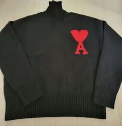 新品　ami　黒ニットハイネックセーター