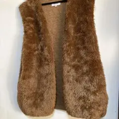 MONO-MART ファー風ブラウンベスト F