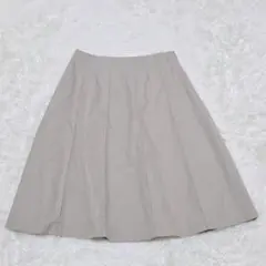 GEORGES RECH L Aライン フレアスカート ストライプ ベージュ