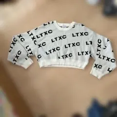 LTXC ロゴ クロップドセーター LTXC Lサイズ ホワイト/ブラック値下げ