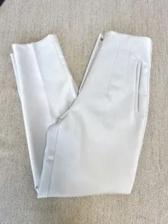 【美品】ZARA スノーブルー ハイウエストパンツ XS(USAサイズ)