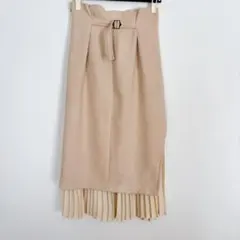 MERCURYDUO ベージュ プリーツロングスカート　【Sサイズ】　可愛い