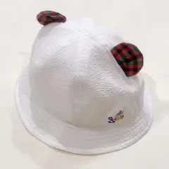 美品【familia ファミリア】耳付き帽子　白　02サイズ　現行品