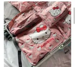 【新品】ハローキティ　トラベルポーチ　フラット　旅行ポーチ　匿名　キティーちゃん