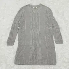 オゾック　OZOC グレー　長袖ニットワンピース　サイズ38 ワールド