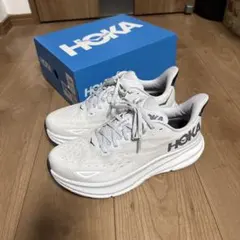 HOKA CLIFTON9 26cm ランニングシューズ ホワイト 美品