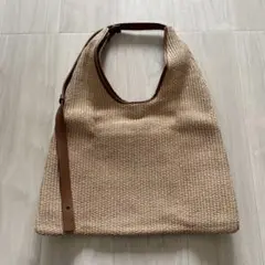 アローンarron バビロン 【完売品】 ワンハンドルバッグ カゴバッグ グレー シルバー 編み込み フェックス レザー カゴ バッグ 人気