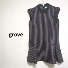 grove グローブ ストライプワンピース チュニック 【M】
