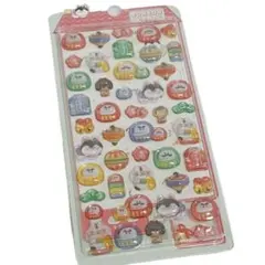 だるまデザイン　立体ぷっくり　シール１枚　招き猫　ボンボンドロップ　猫