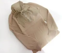 Transparent 上質エレガントなシルクボウタイ ウールニット ベージュ