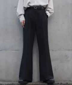 【cussil/クシル】TRストレッチルーズシルエットハイウエストフレアパンツ