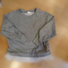 ギャップ　GAP KIDS グレー 長袖　カットソー フリル付き