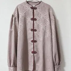 ジュエティ チャイナルーズシャツ ピンク 赤 オーバーサイズ M