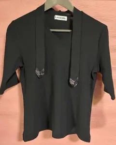 LANCEL 黒 Vネック 半袖シャツのサムネイル