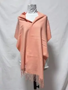 サーモンピンク◆マフラー◆フリンジ付き