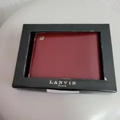 LANVIN 二つ折り財布 ボルドー ゴールド金具のサムネイル