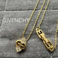 GIVENCHY ジバンシー ロゴ ラインストーン ネックレス ゴールド