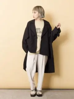 osmosis ドルマンビッグテーラードジャケット黒