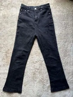 デニムフレアパンツ　ブラック