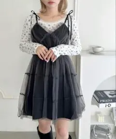 Loueme ブラック キャミワンピース コスプレ　ミニ　衣装　ドレス