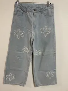 hxcyyd × SOP フラワーパッチワイドデニム(UNISEX) Mサイズ