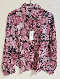 As know as de base 花柄 長袖シャツ