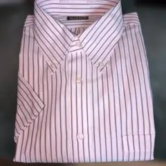 メンズ半袖シャツ ストライプ Lサイズ
