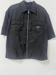 PRADA ネイビー 半袖シャツ　Lサイズ ネイビー（紺）系 L PRADA(プラダ) シャツ(メンズ) - 海外通販の