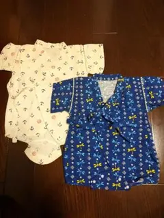 《子供服まとめ売り》ロンパース型甚平2枚セット サイズ70