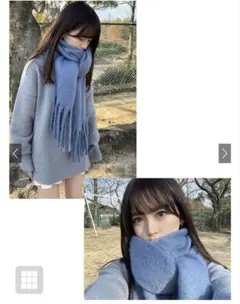 未使用　グレイル　起毛フェイクウールフリンジボリュームマフラー