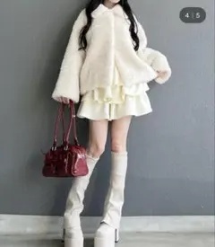 ACYM Fluffy boa volume ジャケット アイボリー アウター