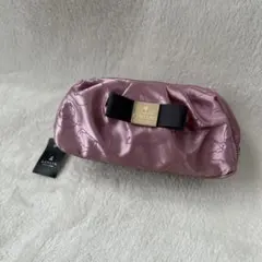 LANVIN ピンクポーチ リボン付き