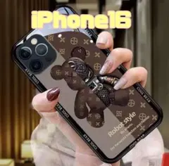 iPhone16 ケース クマ ブラウン 耐衝撃 携帯ケース