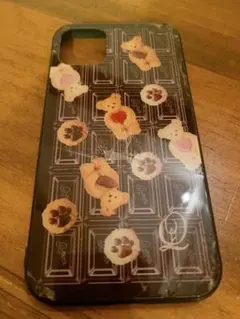 【ジャンク/破損あり】Q-pot. テディベア×チョコレート iPhone11