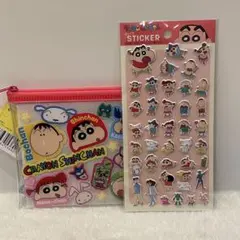 【オリジナルセット】クレヨンしんちゃん　ぷっくりシール　ミニポーチセット　3